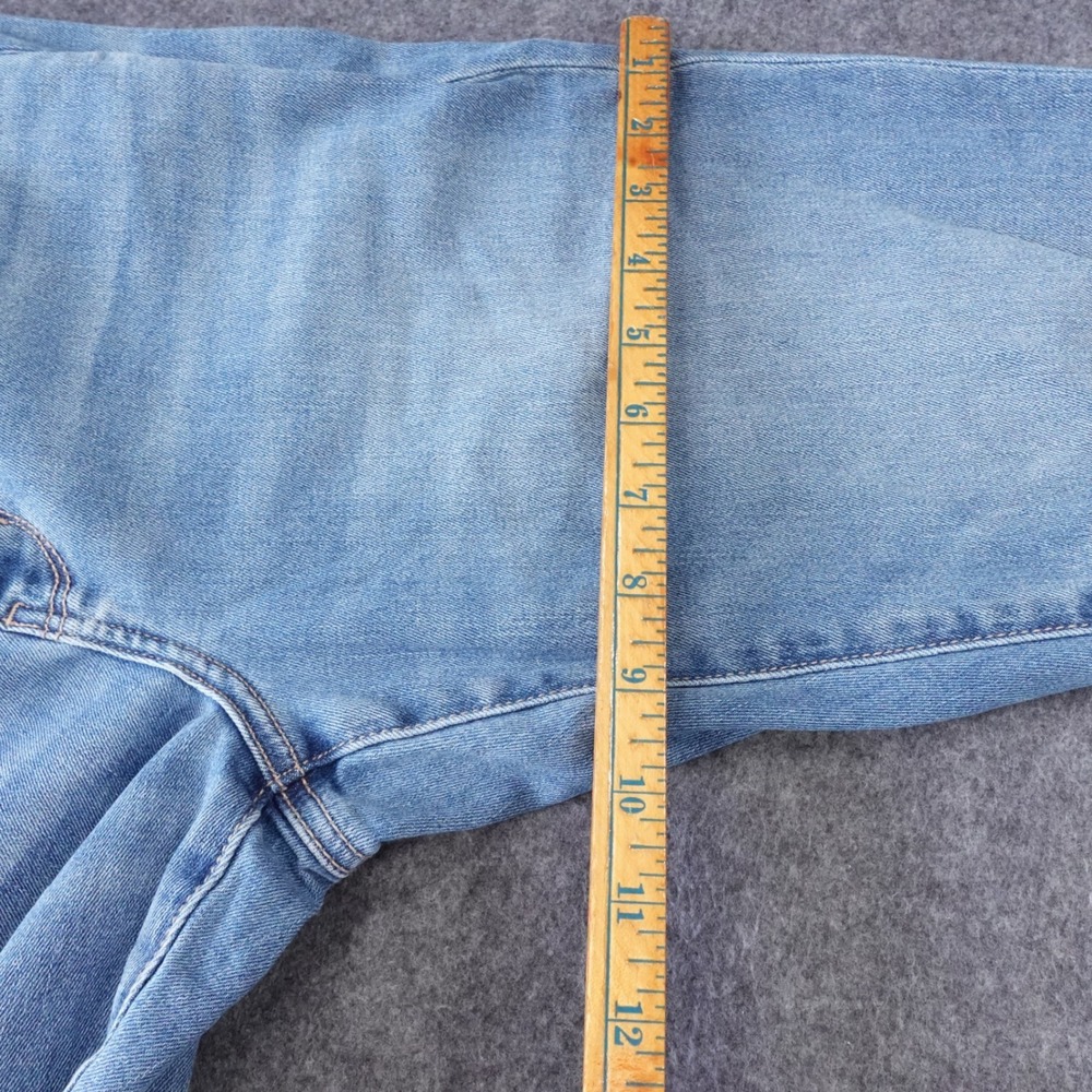 American Eagle Curvy Super High-Rise Flare Distressed Jeans Light Wash Blue - Picture 10 of 13